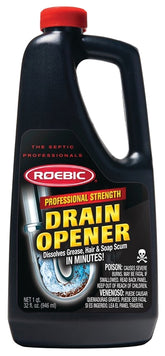 Roebic PDO Drain Opener, Liquid, Clear, Odorless, 1 qt, Bottle